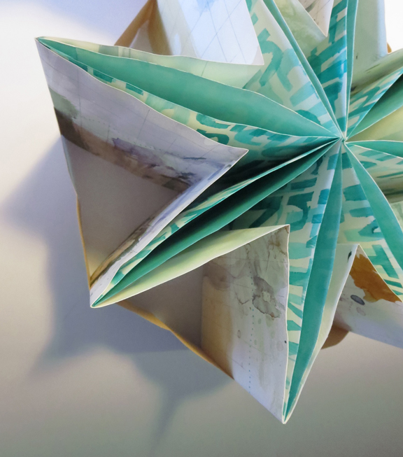 Wayfinding Star, folded paper into a star