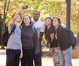 MCLA group of students taking a selfie