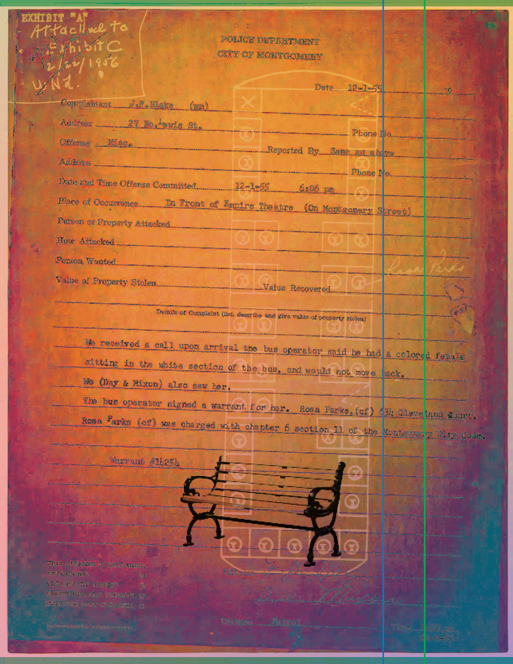 Police report from Rosa Parks’s arrest, December 1, 1955.