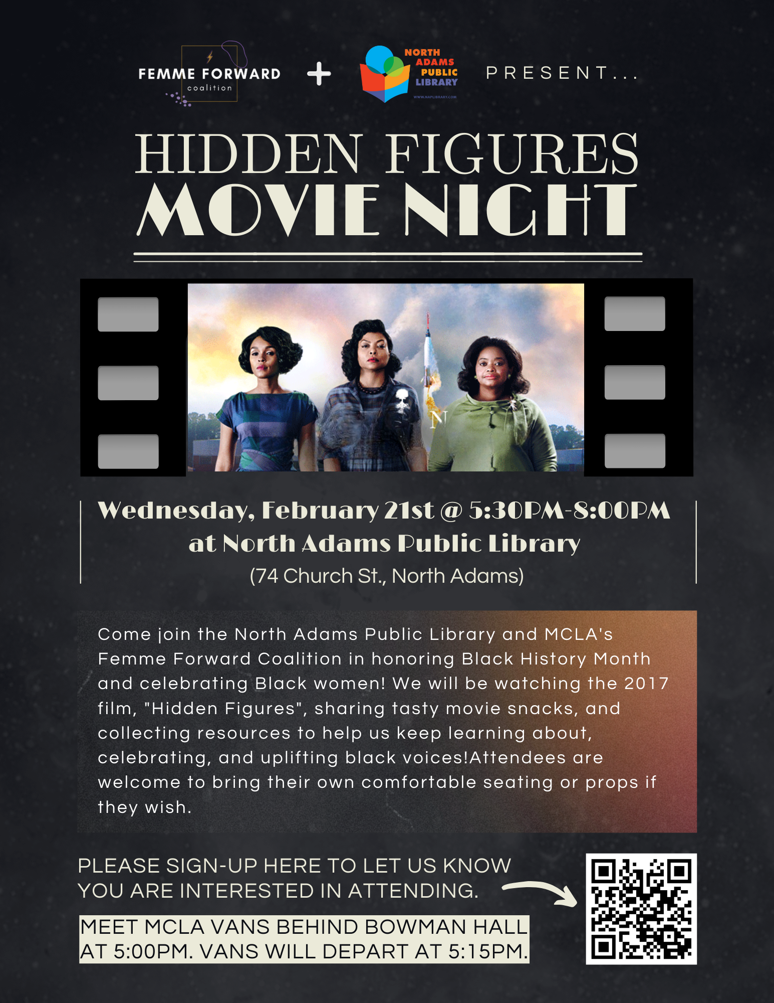Hidden Figures Movie Night Poster